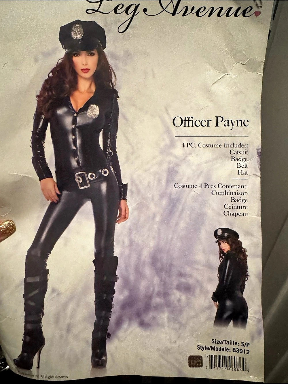 Leg Avenue Officer Payne Costume Black Size S/P worn once